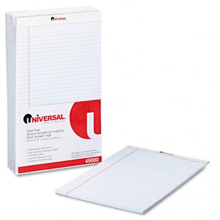 Universal Battery Universal Perforated Edge Writing Pad Wide/Margin Rule Legal White, 600PK 45000